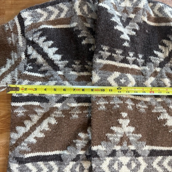 Ralph Lauren Southwestern Navajo 100% Wool Hand Knit Cardigan Waist Tie S/P Polo - Picture 10 of 11